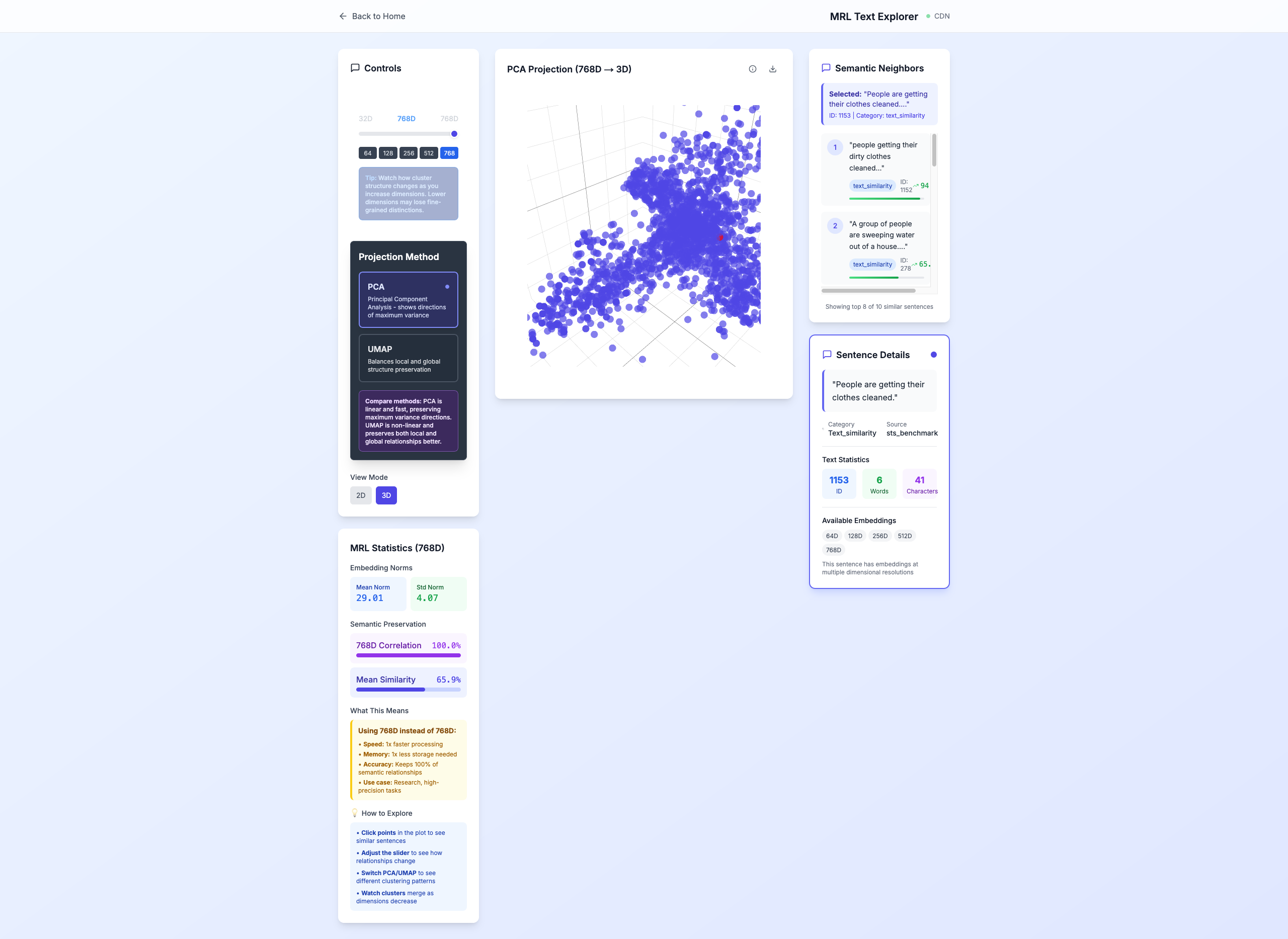 MRL Frontend Interface - Semantic Exploration